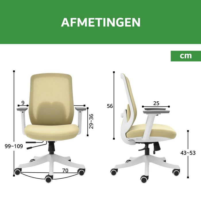 Bureaustoel Nova Beige Wit