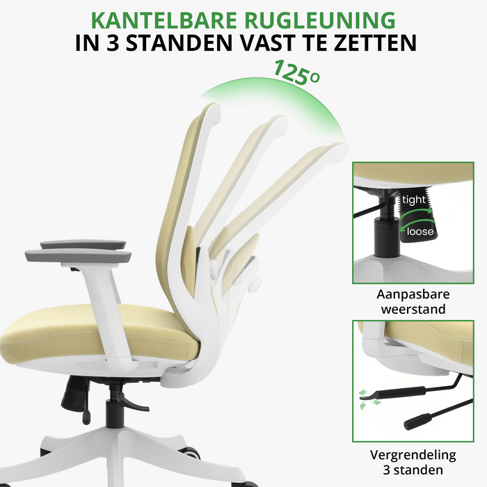 Bureaustoel Nova Beige Wit