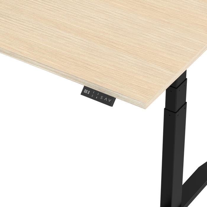 Zit-sta bureau S4 180x80 Zwart / Naturel eiken