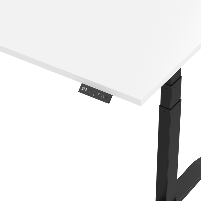 Zit-sta bureau S4 180x80 Zwart / Puur wit