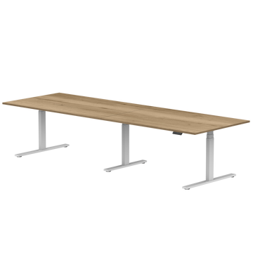 Zit-sta bureau S3 320x80 Wit / Authentiek eiken