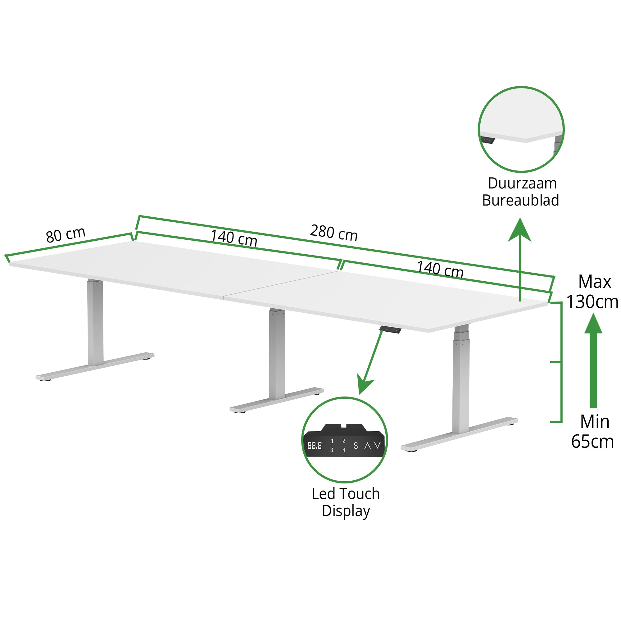 Zit-sta bureau S3 280x80