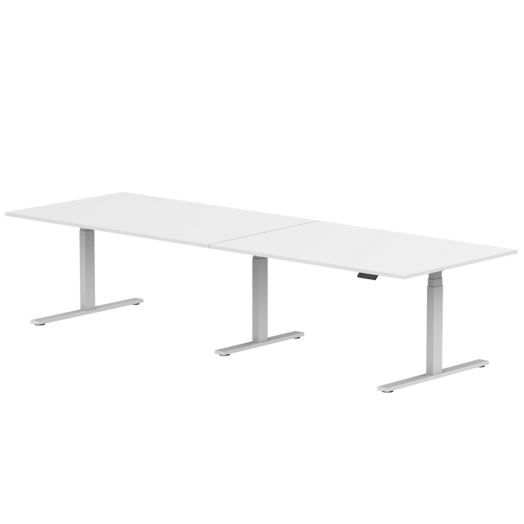 Sitz-Steh-Schreibtisch S3 240x80 Weiß / Reinweiß 