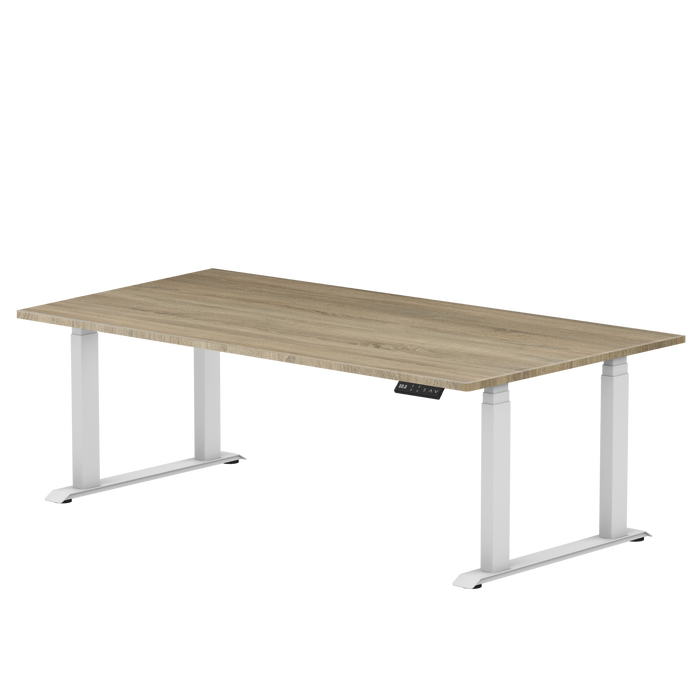 Zit-sta bureau S5 200x100 Wit / Grijs eiken