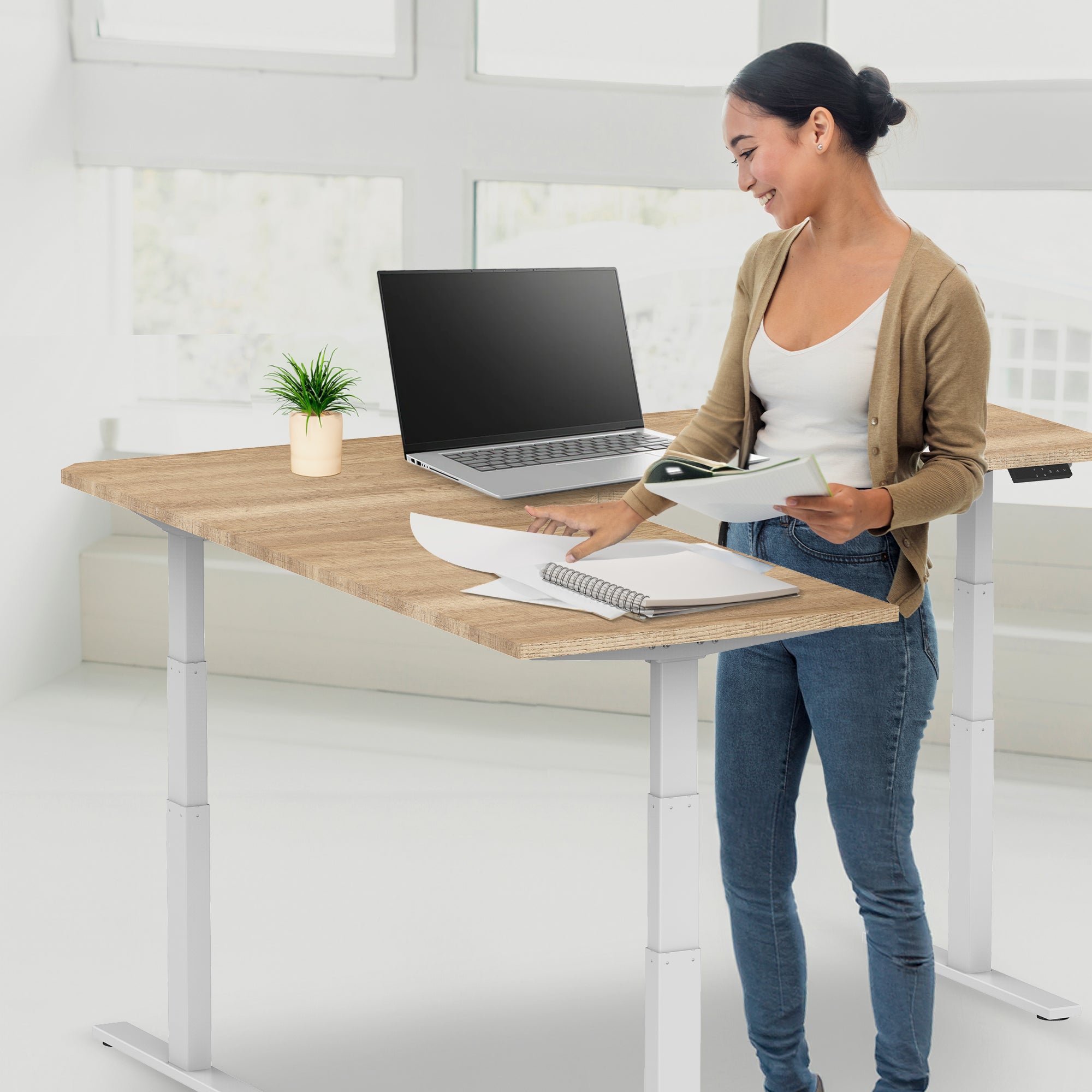 Zit-sta hoekbureau S3 180x160x70