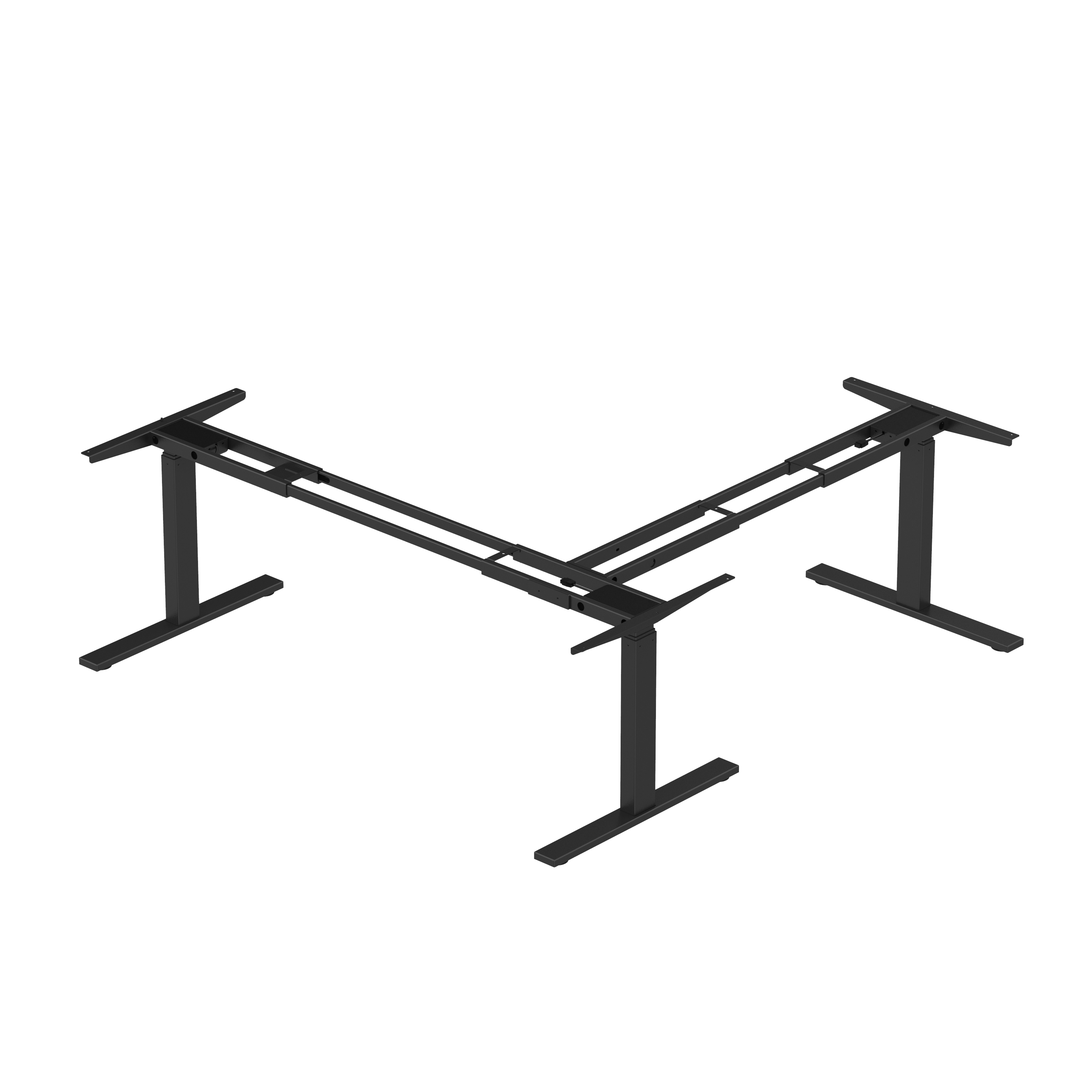 Elektrisch hoekbureau onderstel zwart - 61-126 cm