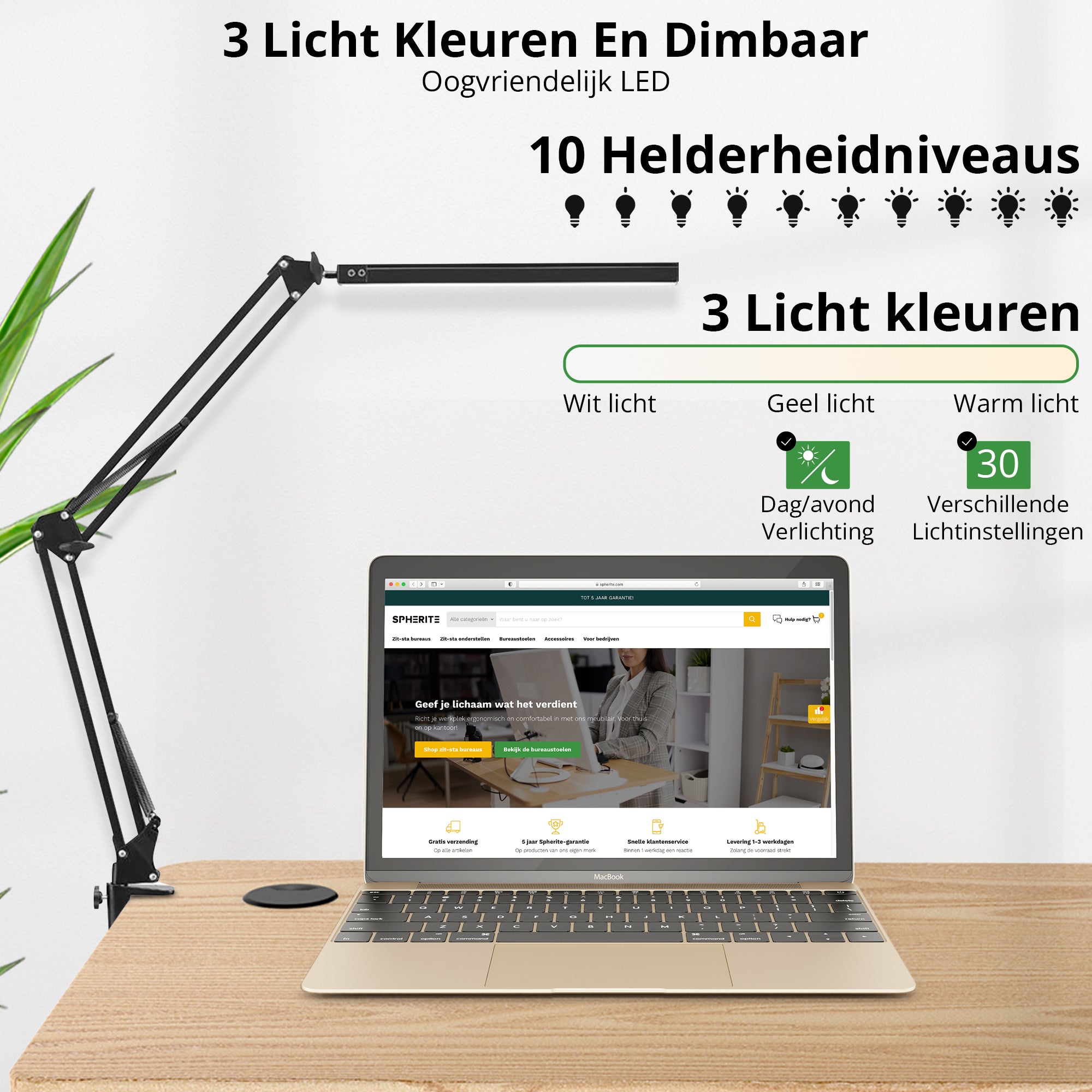 Bureaulamp LED met klem